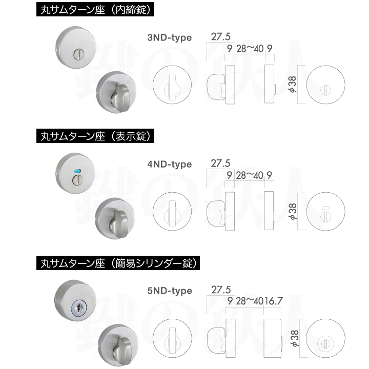 技研レバーハンドル　サムターン