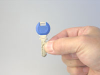 ブルーのキーキャップから