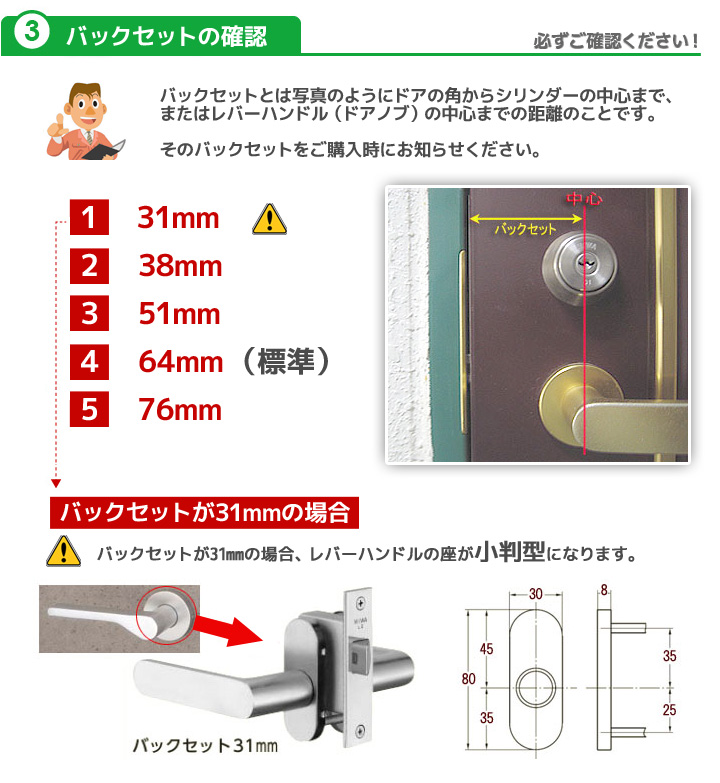 バックセットの確認