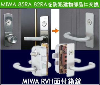 RVHサムターン付きシリンダー面付箱錠