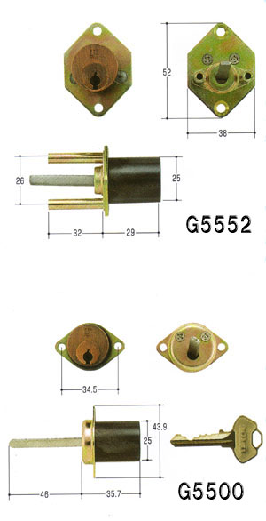 WEST飾り錠タイプ交換シリンダー