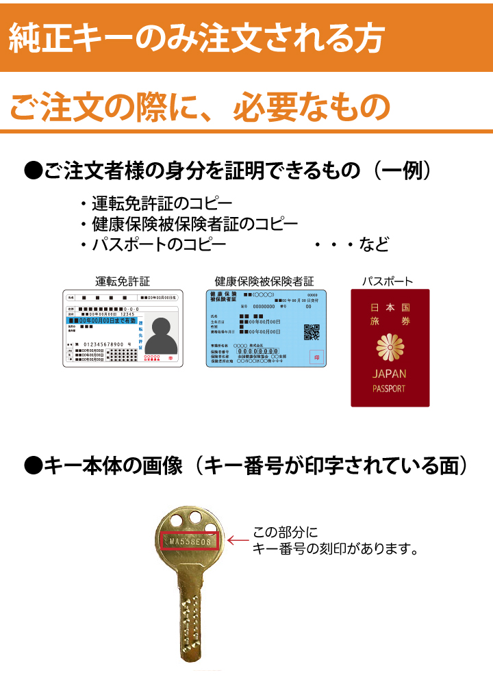 合鍵　注文準備 