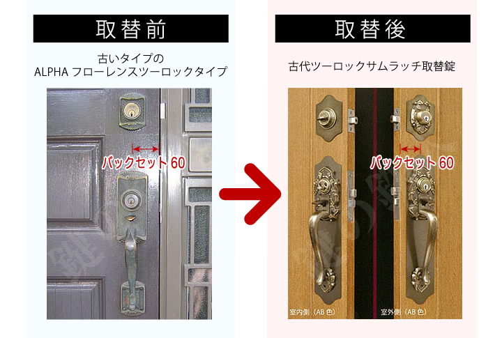 古代ツーロックサムラッチ取替錠924066-AB
