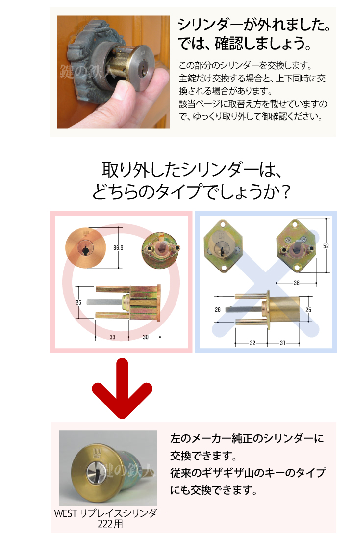 WEST 玄関 装飾錠 サムラッチ アンティーク 欧風タイプ cylinder交換