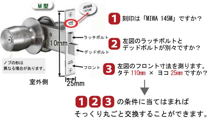 MIWA 145HM 刻印145M