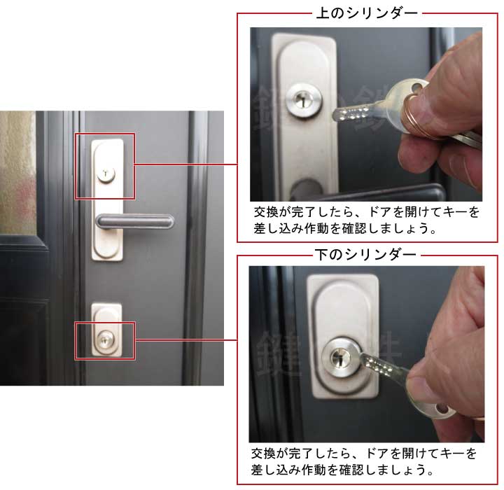 交換が完了したら、ドアを開けてキーを差し込み作動を確認しましょう