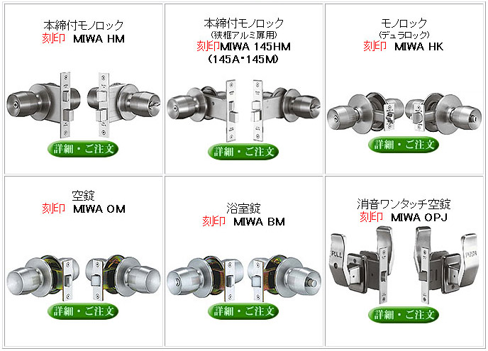 miwa室内錠のサイトマップ