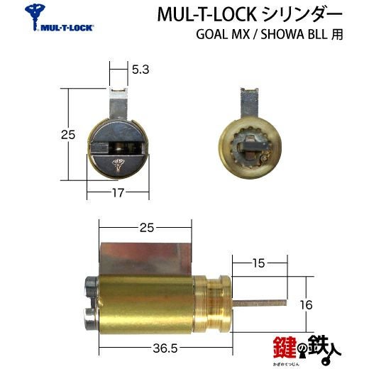 T鍵 2》イスラエル製MUL-T-LOCK(マルティロック)GOAL4350(MX)用の玄関の鍵