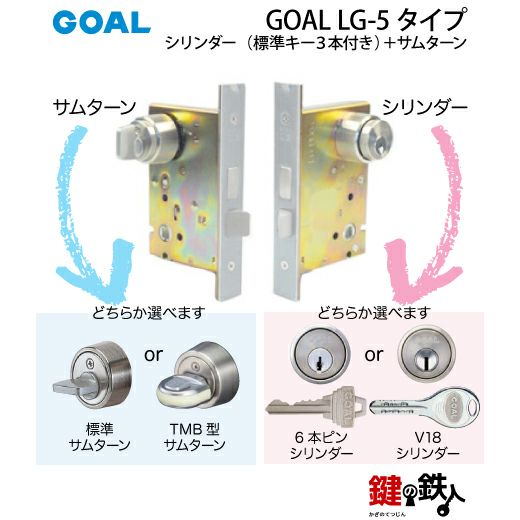 GOAL LG錠ケース一式 鍵(カギ) 取替え 交換用シリンダーゴールLG-5