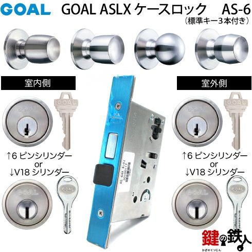 GOAL ASLX ケースロック(ドアノブタイプ) GOAL AS-6タイプ錠ケース+