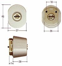 Kazu　キーラー② 新日軽 MIWA LZ-2 勝手口 鍵(カギ) 取替え 交換用シリンダー(楕円形)2
