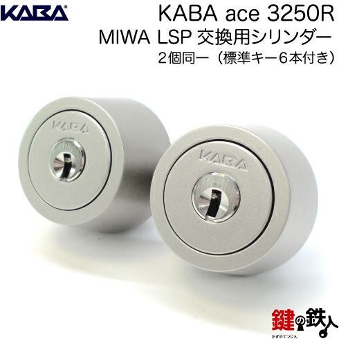 Kaba ace(カバエース)3250RMIWA(美和ロック) LSP交換用シリンダー2個