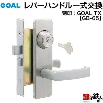 GOAL TXの刻印のレバーハンドル内外、シリンダー、部屋内のサムターン