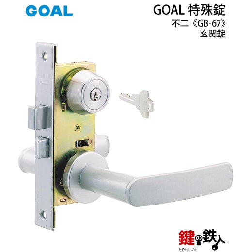 GOAL TX】の刻印のレバーハンドル内外、シリンダー、部屋内の