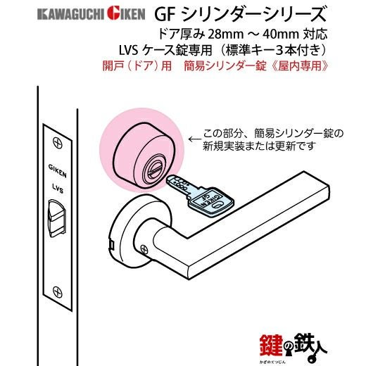 GIKEN(川口技研) 開戸(ドア)用ケース錠(屋内専用)LVSケース錠専用