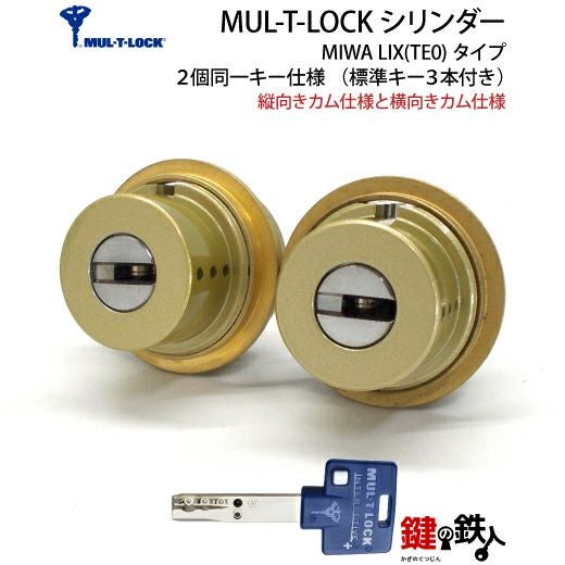 MUL-T-LOCK(マルチロック)・LIX用 鍵(カギ) 取替え 交換シリンダー2個
