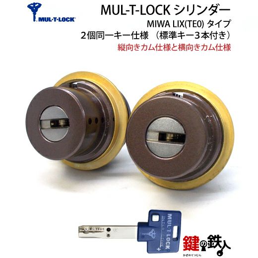 MUL-T-LOCK(マルチロック)・LIX用 鍵(カギ) 取替え 交換シリンダー2個