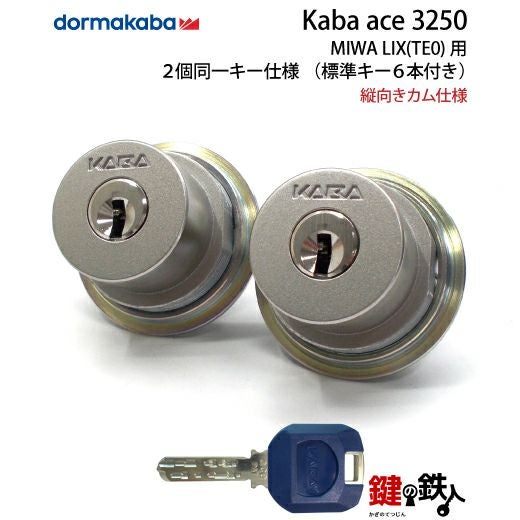 MIWA PE-02、GAS2 交換用KABA ACE(カバエース)3250シリンダーLIX(TE0