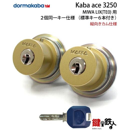 MIWA PE-02、GAS2 交換用KABA ACE(カバエース)3250シリンダーLIX(TE0